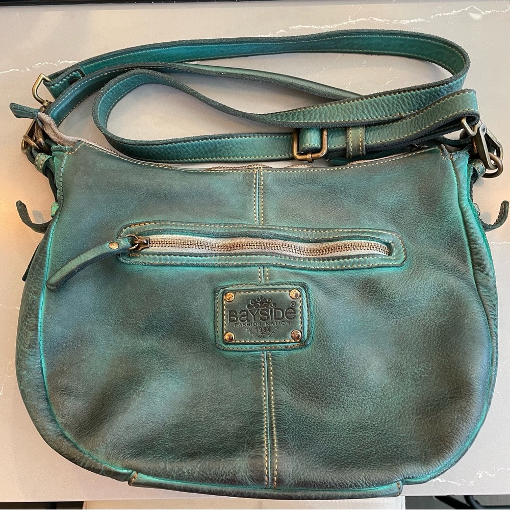 Lusher Bayside Vintage Shoulder and Crossbody Bag in Distressed Turquoise